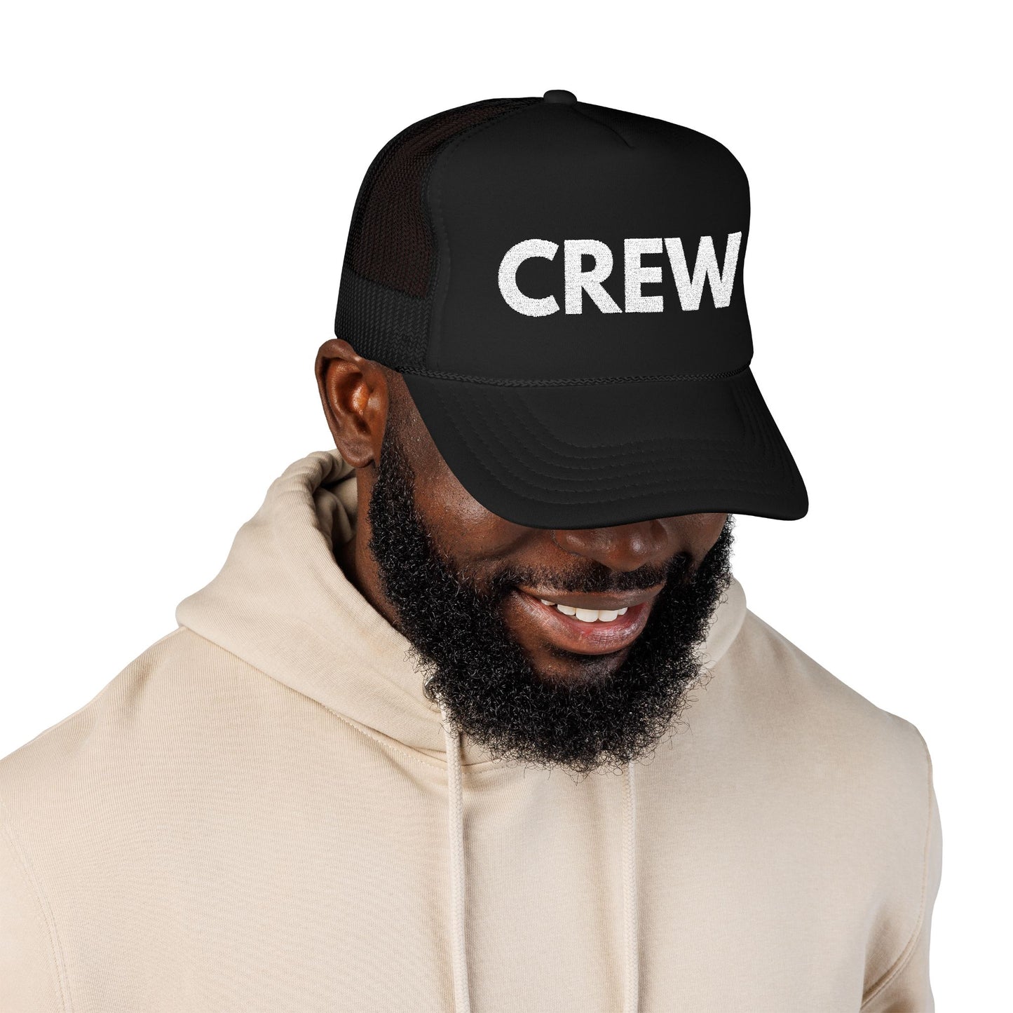 CREW Black Trucker Hat
